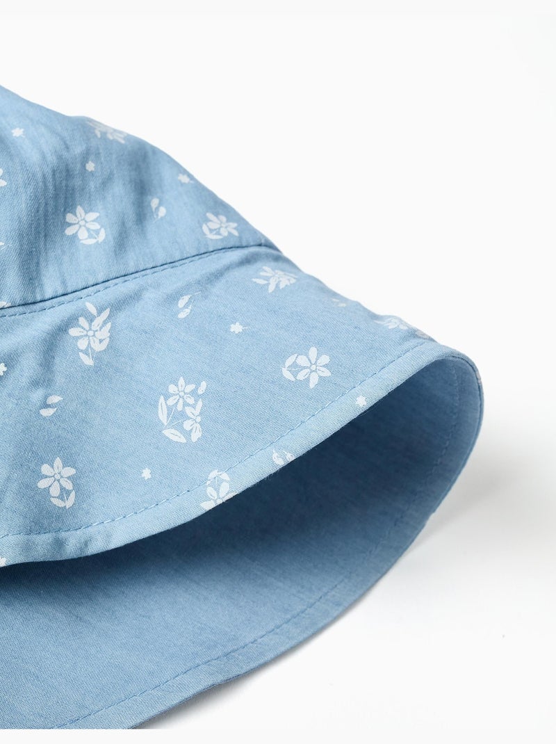 Bob en jean réversible avec imprimé floral Bleu clair - Kiabi