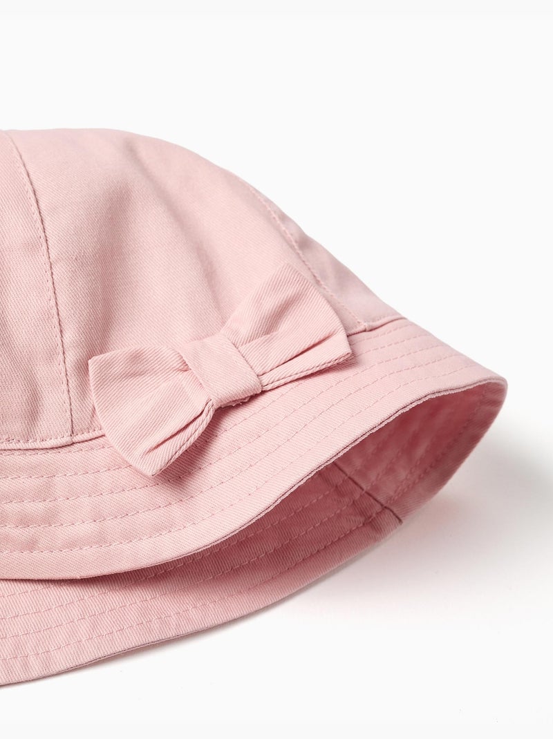 Bob en sergé avec nœud appliqué Rose - Kiabi