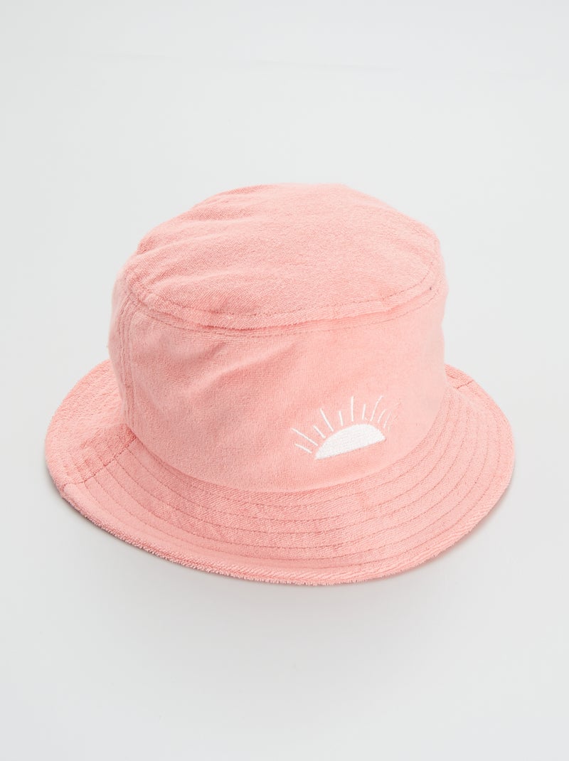 Bob en tissu éponge avec broderie fantaisie rose - Kiabi