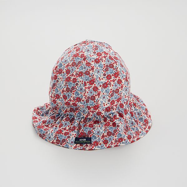 Bob Fleuri En Coton Bebe Fille Bleu Rouge Kiabi 6 00