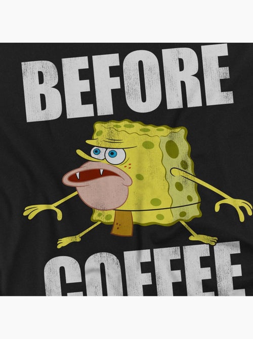 Bob l'éponge - T-shirt BEFORE COFFEE MEME - Kiabi