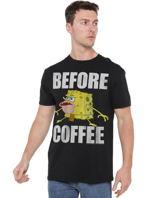Bob l'éponge - T-shirt BEFORE COFFEE MEME - Kiabi