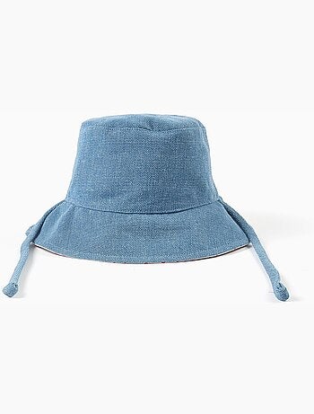 Bob réversible en coton avec motif floral