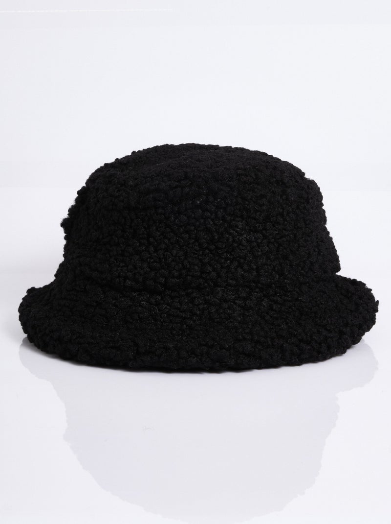 Bob réversible maille bouclette/matelassé Noir - Kiabi