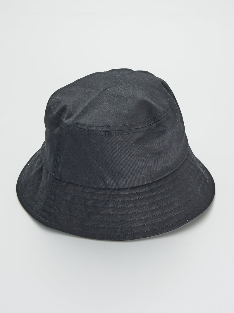 Bob uni en toile noir - Kiabi