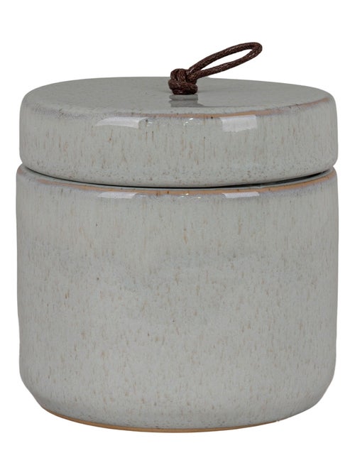 Bocal - Bocal, en céramique, avec couvercle, gris, rond, ø10,5x10 cm - Kiabi
