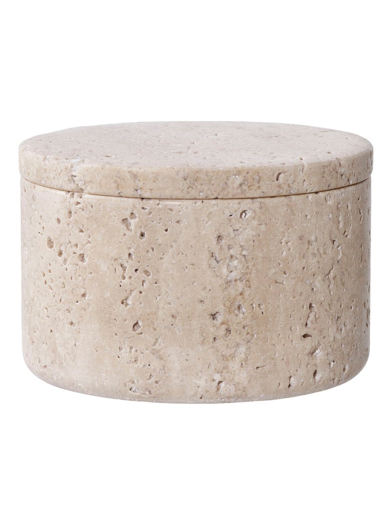 Bocal de rangement - Bocal de rangement, travertin, naturel ø10x6,5 cm Beige - Kiabi
