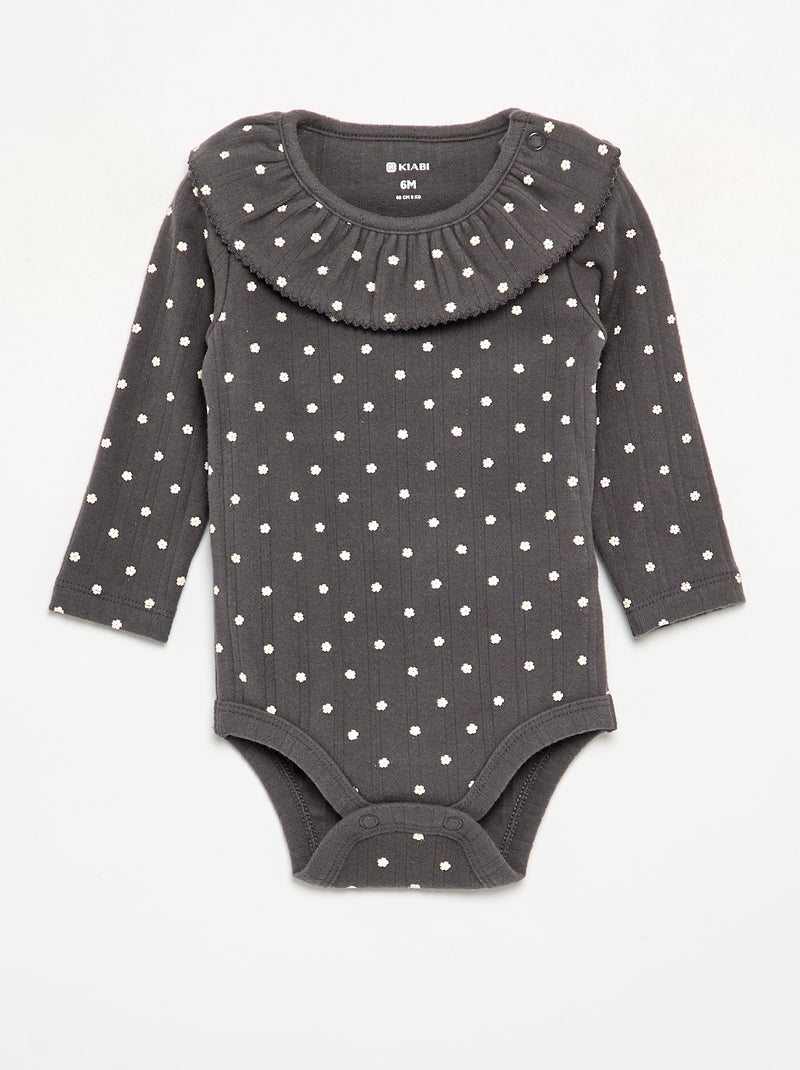 Bodies à motif avec collerette Gris - Kiabi