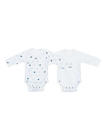 WELLYOU - Lot de 2 Body Bébé - Body Enfant - fillegarçon/sans Bras Blanc.  Taille 50-134 (56-62) : : Mode