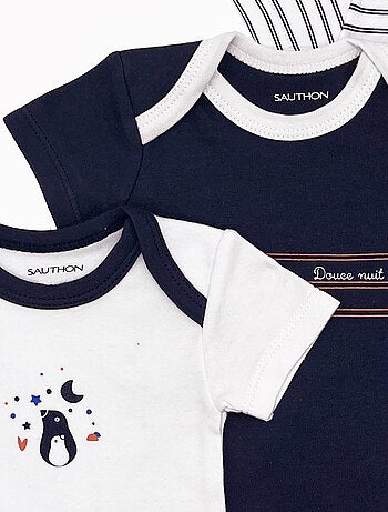 Bodies bébé croisés à manches courtes Lot de 3 - SAUTHON
