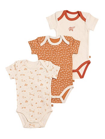 Bodies bébé croisés à manches courtes Lot de 3 - SAUTHON