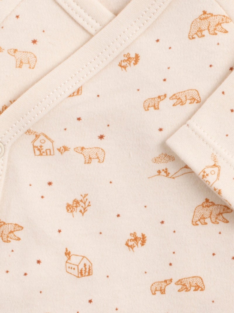 Bodies bébé croisés à manches longues Lot de 3 - SAUTHON Marron - Kiabi