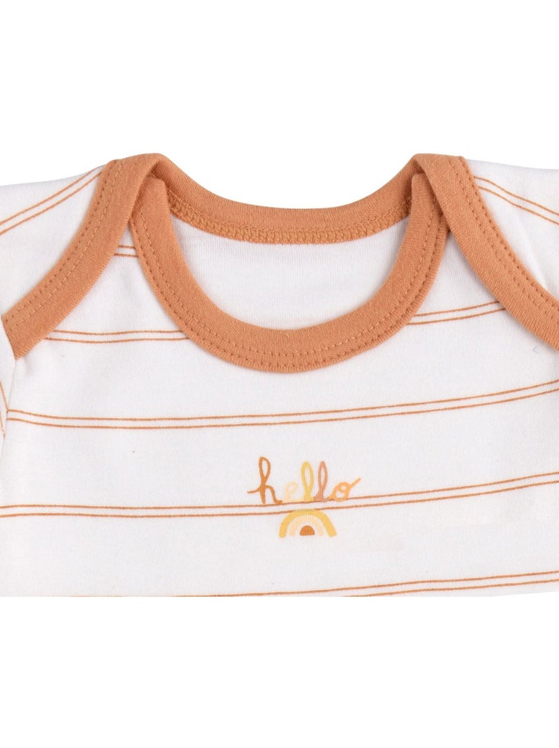 Bodies bébé en coton à manches courtes lot de 3 - SAUTHON Blanc Jaune - Kiabi