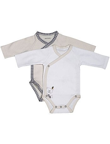 Bodies bébé en coton à manches longues lot de 2 - SAUTHON
