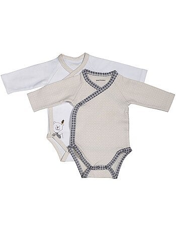 Bodies bébé en coton à manches longues lot de 2 - SAUTHON