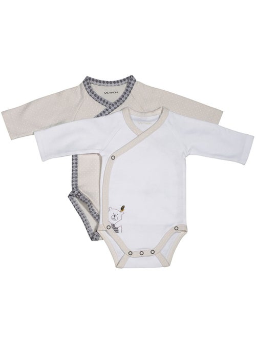 Bodies bébé en coton à manches longues lot de 2 - SAUTHON - Kiabi