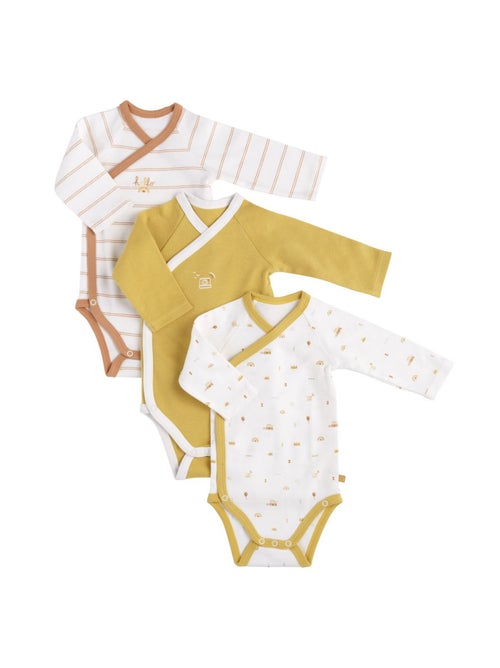 Bodies bébé en coton à manches longues lot de 3 - SAUTHON - Kiabi