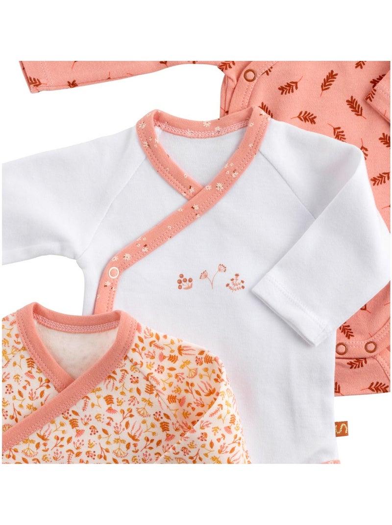 Bodies bébé Lot de 3 - SAUTHON Blanc Rose - Kiabi