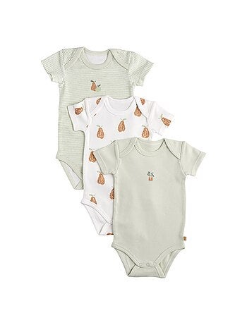 Bodies bébé manches courtes en coton lot de 3 - SAUTHON
