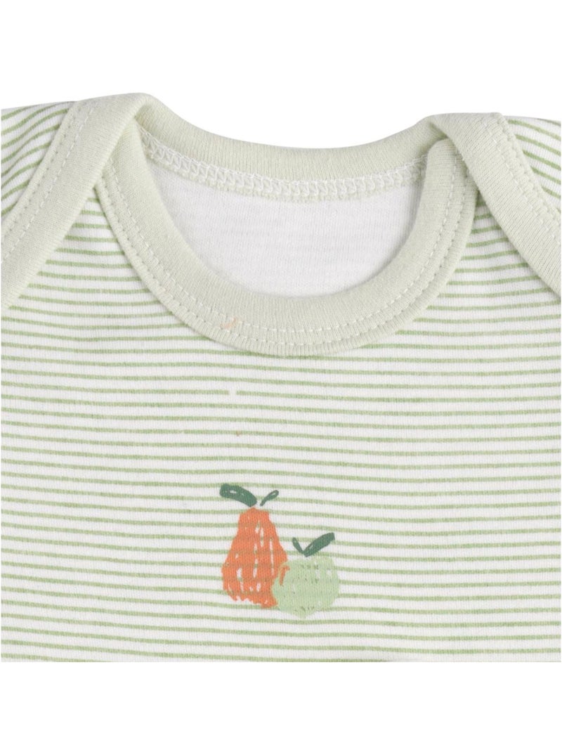 Bodies bébé manches courtes en coton lot de 3 - SAUTHON Blanc Vert - Kiabi