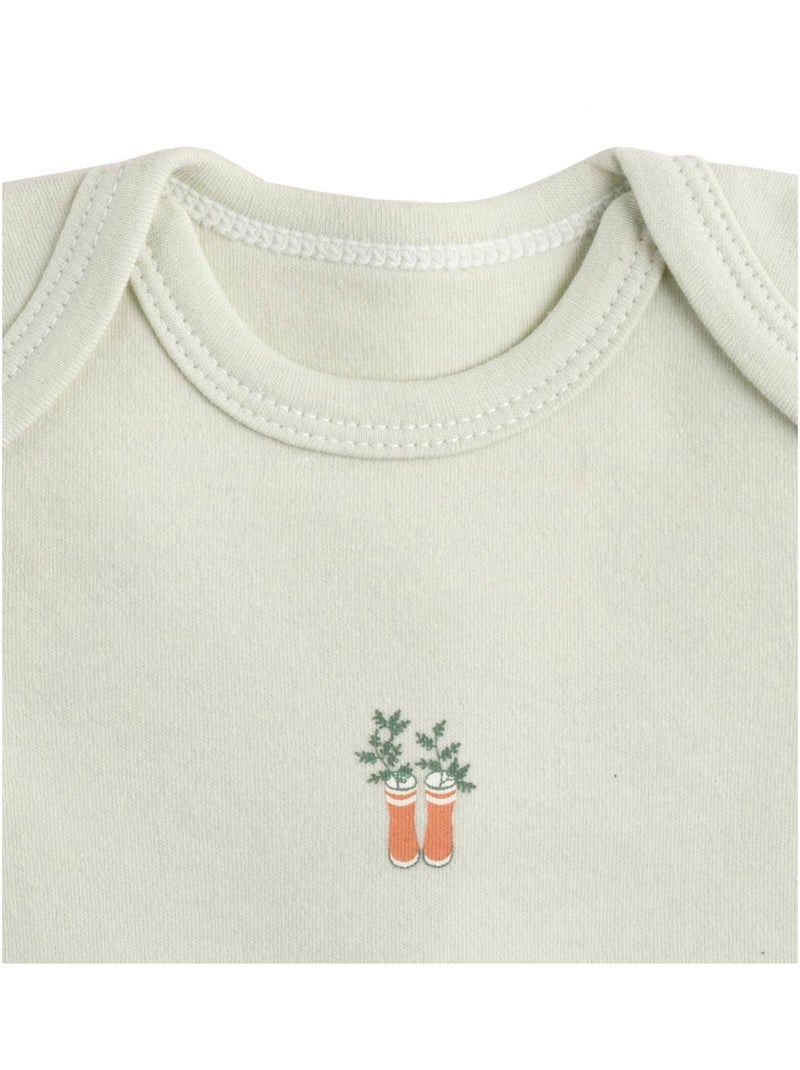 Bodies bébé manches courtes en coton lot de 3 - SAUTHON Blanc Vert - Kiabi