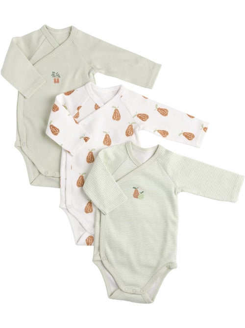 Bodies bébé manches longues en coton lot de 3 - SAUTHON - Kiabi