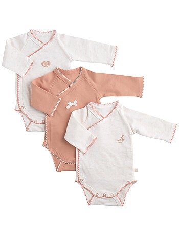 Bodies bébé manches longues en coton lot de 3 - SAUTHON