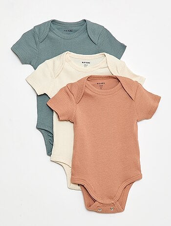 Bodies évolutif en maille unie - Lot de 3
