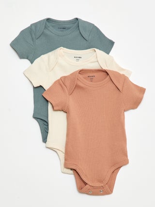 Bodies évolutif en maille unie - Lot de 3
