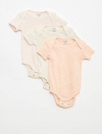 Bodies évolutif en maille unie - Lot de 3