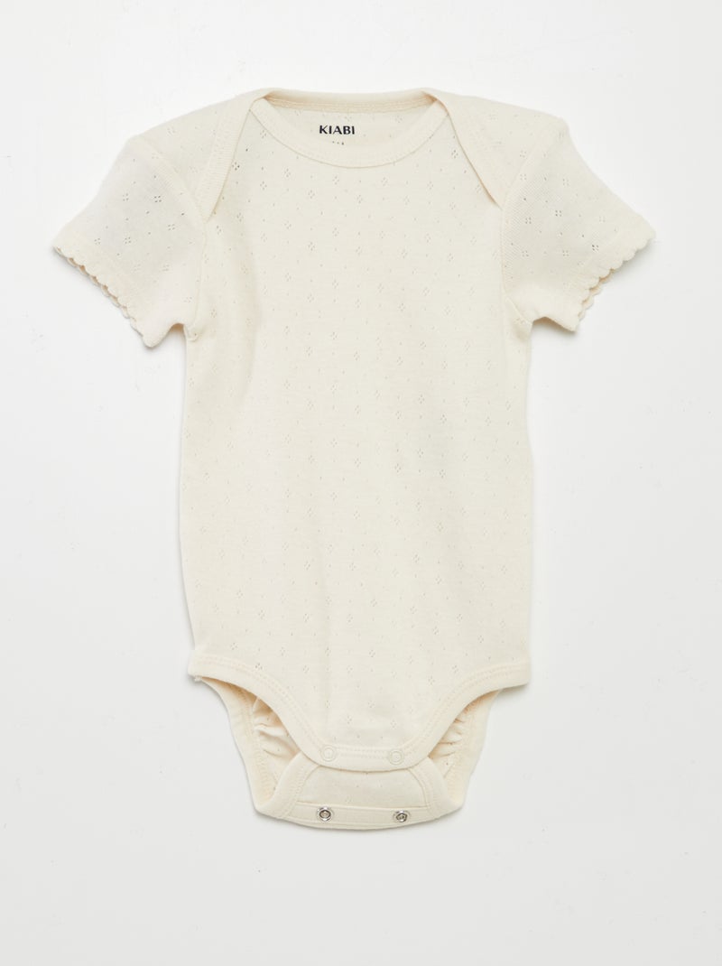 Bodies évolutif en maille unie - Lot de 3 Rose - Kiabi