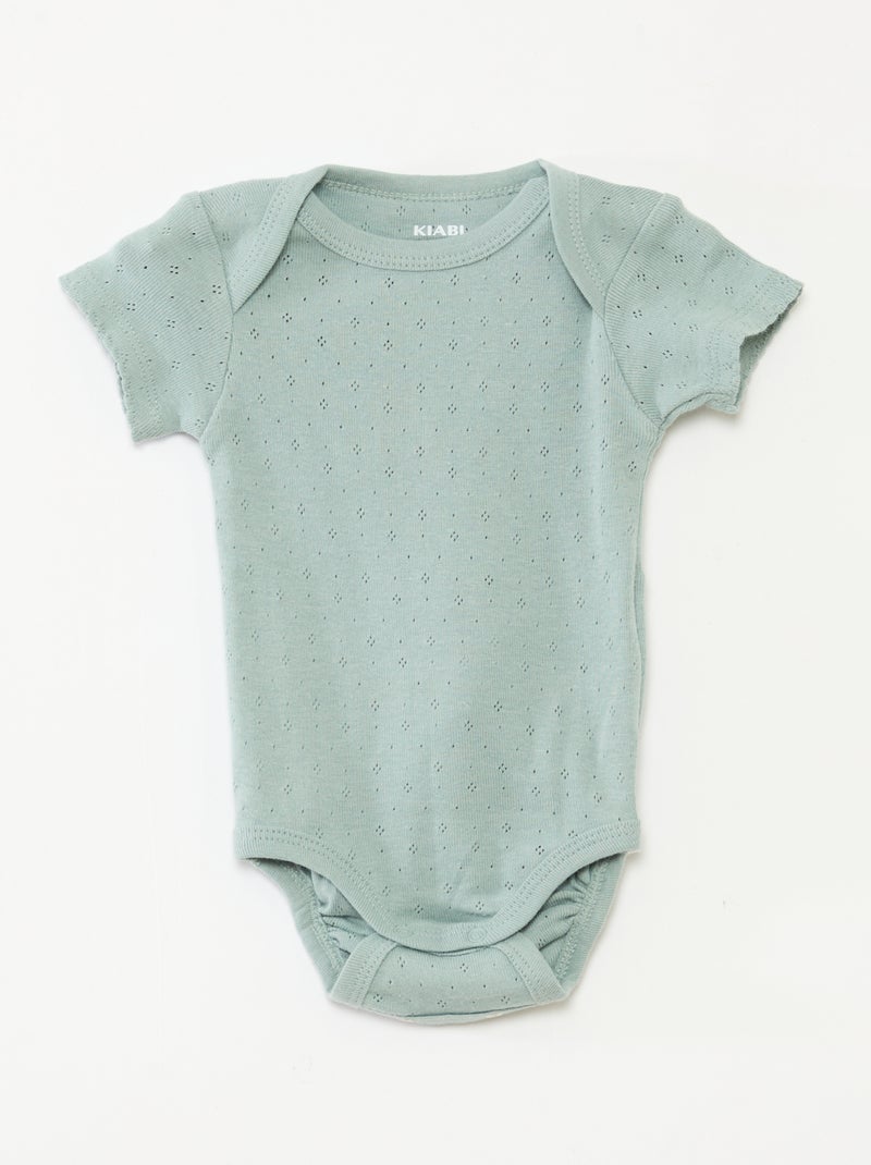 Bodies évolutif en maille unie - Lot de 3 Rose/blanc/bleu - Kiabi