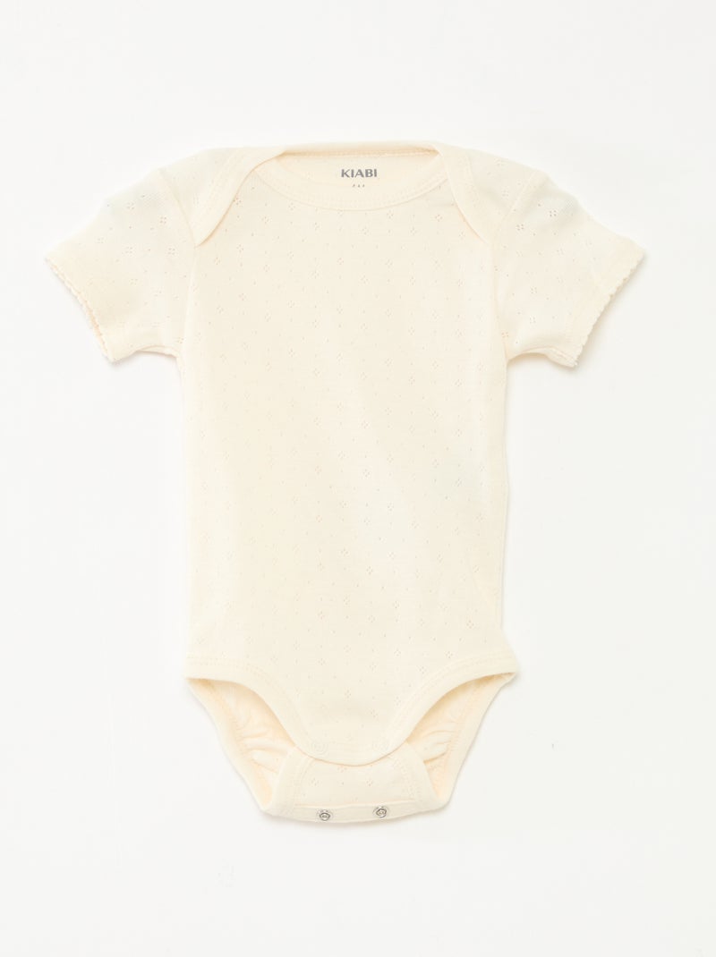 Bodies évolutif en maille unie - Lot de 3 Rose/blanc/bleu - Kiabi