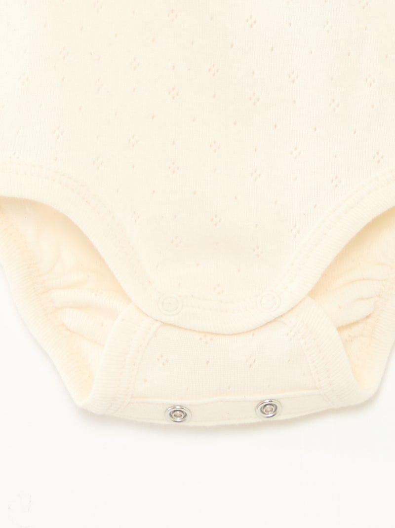 Bodies évolutif en maille unie - Lot de 3 Rose/blanc/bleu - Kiabi