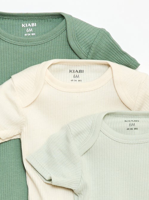 Bodies évolutif en maille unie - Lot de 3 - Kiabi