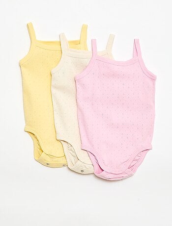 Bodies évolutifs à brettelles - lot de 3