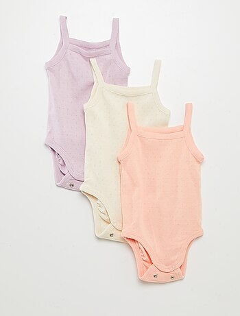 Bodies évolutifs à brettelles - lot de 3