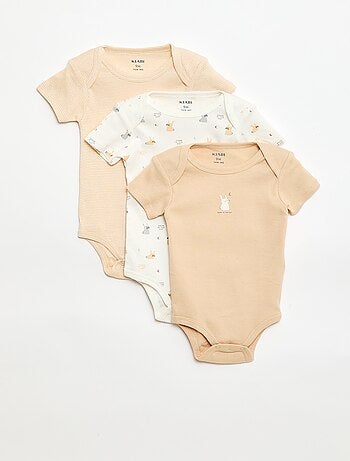 Bodies imprimés en coton - lot de 3