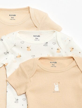 Bodies imprimés en coton - lot de 3