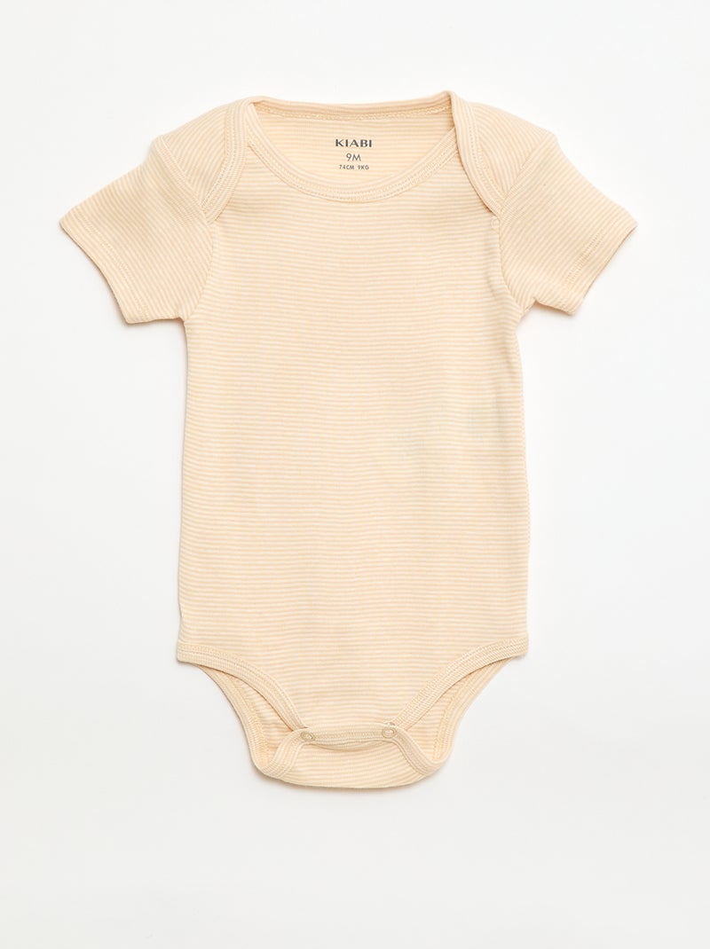 Bodies imprimés en coton - lot de 3 Beige - Kiabi