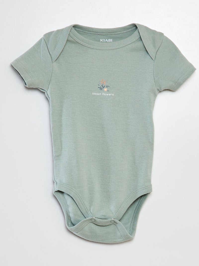 Bodies imprimés en coton - lot de 3 BLANC - Kiabi