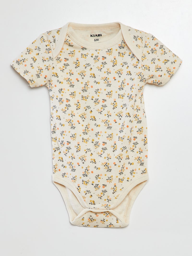 Bodies imprimés en coton - lot de 3 BLANC - Kiabi