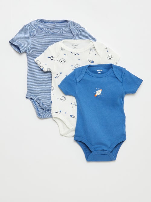 Bodies imprimés en coton - lot de 3 - Kiabi