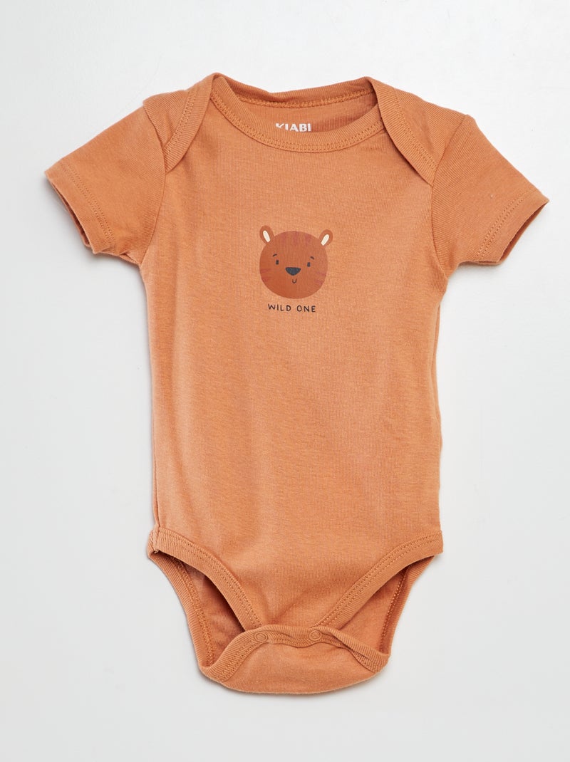 Bodies imprimés en coton - lot de 3 BLANC - Kiabi