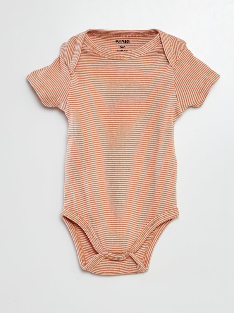 Bodies imprimés en coton - lot de 3 BLANC - Kiabi