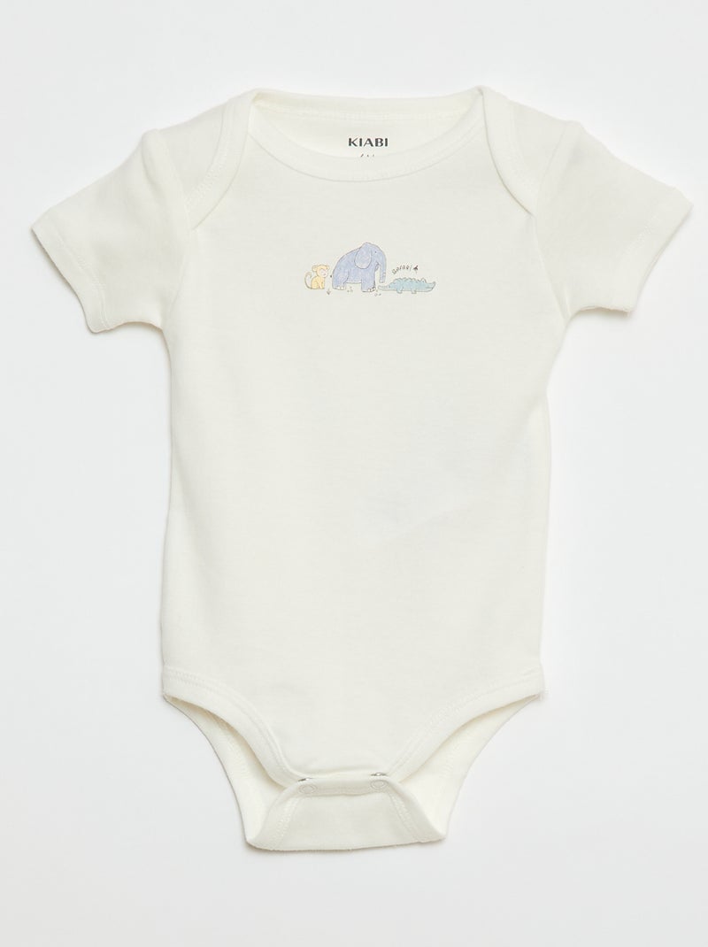 Bodies imprimés en coton - lot de 3 Blanc - Kiabi
