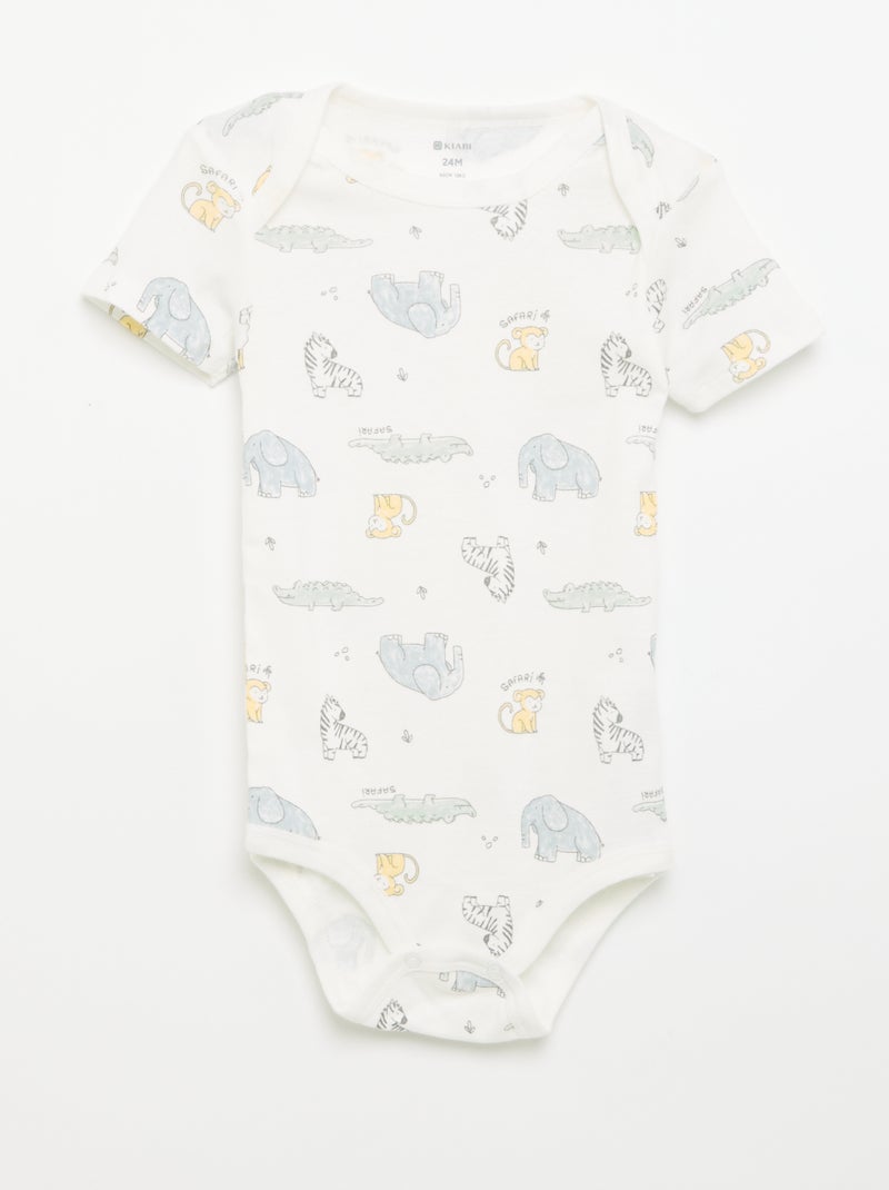 Bodies imprimés en coton - lot de 3 Blanc - Kiabi