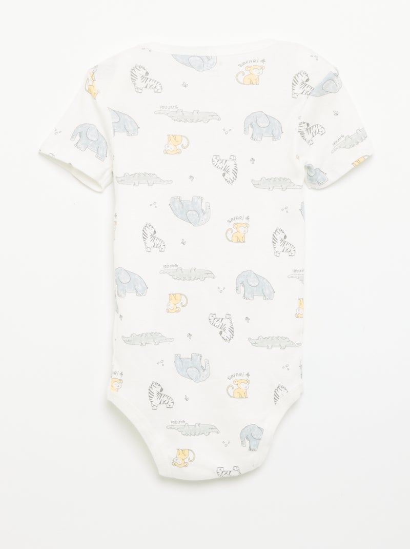 Bodies imprimés en coton - lot de 3 Blanc - Kiabi