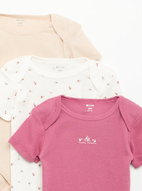 Bodies imprimés en coton - lot de 3 - Kiabi Bodies imprimés en coton - lot de 3 - Kiabi