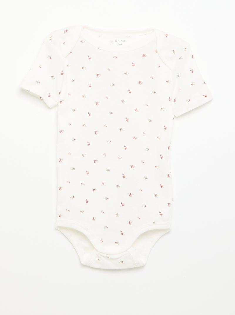 Bodies imprimés en coton - lot de 3 Blanc - Kiabi